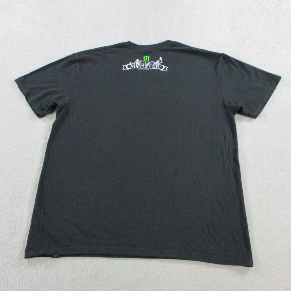Monster Energy T Shirt Adult Large Black Muerte Sugar Skull Graphic Print Crew - Picture 3 of 9